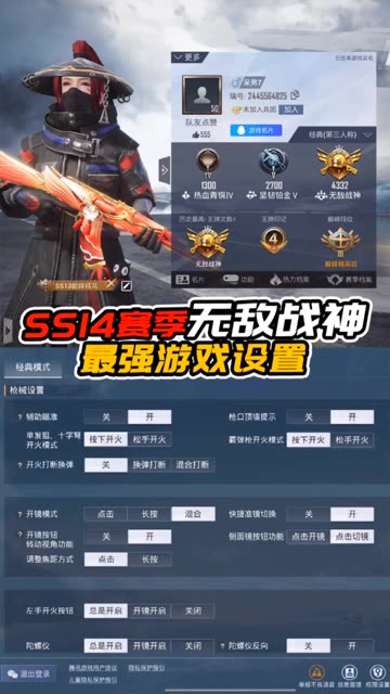 #我在和平就是玩儿 SS14赛季最强游戏设置